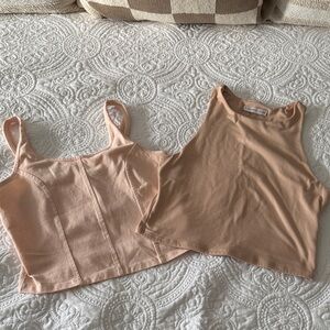 Women’s crop tanks.